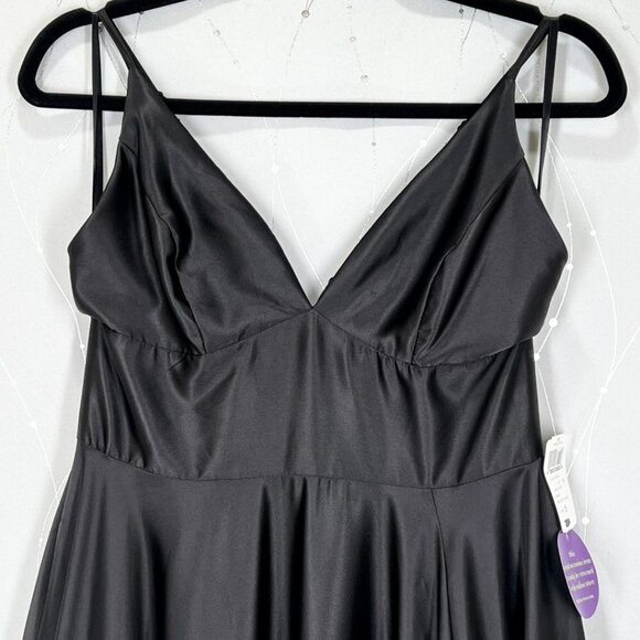 NWT Windsor Black Isabelle Satin A-Line Formal Gown - Picture 6 of 16